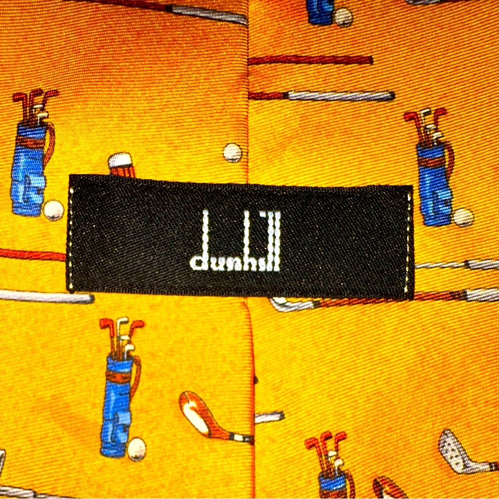 Dunhill Men's necktie tie like new golf design theme